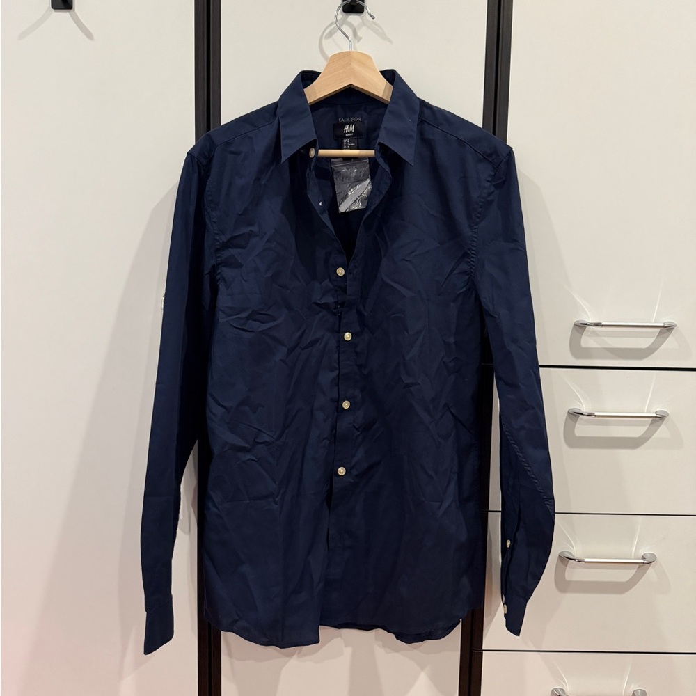 H&M Dark Blue Slim Fit Shirt